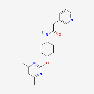 molecular formula C19H24N4O2 B2582737 N-((1r,4r)-4-((4,6-二甲基嘧啶-2-基)氧基)环己基)-2-(吡啶-3-基)乙酰胺 CAS No. 2034280-57-2