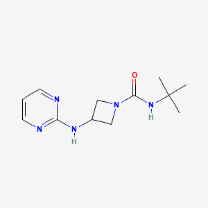 molecular formula C12H19N5O B2582741 N-(叔丁基)-3-(嘧啶-2-氨基)氮杂环丁-1-甲酰胺 CAS No. 2034286-74-1