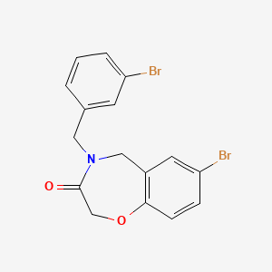 molecular formula C16H13Br2NO2 B2582742 7-溴-4-(3-溴苄基)-4,5-二氢-1,4-苯并恶杂卓-3(2H)-酮 CAS No. 1326883-04-8