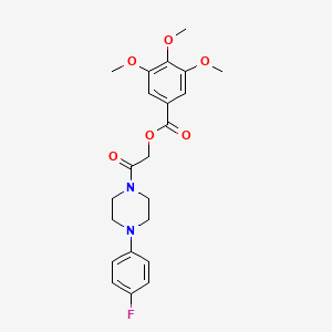 molecular formula C22H25FN2O6 B2582745 2-[4-(4-Fluorophenyl)piperazin-1-YL]-2-oxoethyl 3,4,5-trimethoxybenzoate CAS No. 1210290-90-6