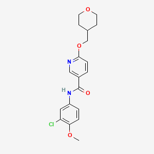 molecular formula C19H21ClN2O4 B2582754 N-(3-chloro-4-methoxyphenyl)-6-((tetrahydro-2H-pyran-4-yl)methoxy)nicotinamide CAS No. 2034241-72-8