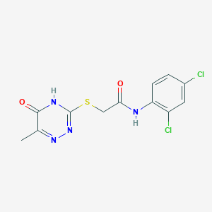 molecular formula C12H10Cl2N4O2S B2582761 N-(2,4-dichlorophenyl)-2-(6-methyl-5-oxo(4H-1,2,4-triazin-3-ylthio))acetamide CAS No. 786670-67-5