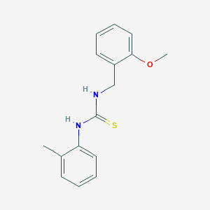 molecular formula C16H18N2OS B2582764 1-[(2-甲氧基苯基)甲基]-3-(2-甲基苯基)硫脲 CAS No. 400736-70-1