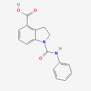 molecular formula C16H14N2O3 B2582786 1-(苯甲酰氨基甲酰基)吲哚-4-羧酸 CAS No. 2309601-79-2