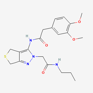 B2582787 2-(3,4-dimethoxyphenyl)-N-(2-(2-oxo-2-(propylamino)ethyl)-4,6-dihydro-2H-thieno[3,4-c]pyrazol-3-yl)acetamide CAS No. 1105203-43-7