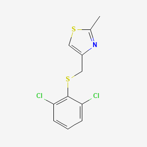 molecular formula C11H9Cl2NS2 B2582800 4-{[(2,6-Dichlorophenyl)sulfanyl]methyl}-2-methyl-1,3-thiazole CAS No. 338414-96-3