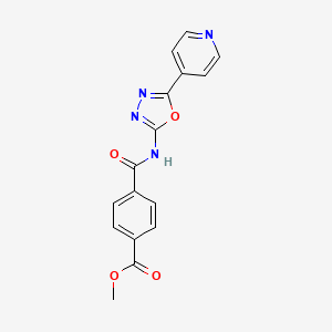 molecular formula C16H12N4O4 B2582803 Methyl 4-((5-(pyridin-4-yl)-1,3,4-oxadiazol-2-yl)carbamoyl)benzoate CAS No. 887867-16-5