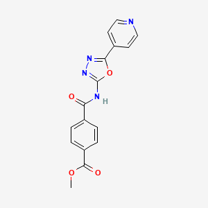 molecular formula C16H12N4O4 B2582803 4-((5-(吡啶-4-基)-1,3,4-恶二唑-2-基)氨基甲酰基)苯甲酸甲酯 CAS No. 887867-16-5