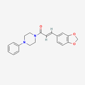 molecular formula C20H20N2O3 B2582806 1-(3-(1,3-苯并二氧杂环-5-基)丙烯酰基)-4-苯基哌嗪 CAS No. 346726-13-4