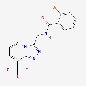 molecular formula C15H10BrF3N4O B2582822 2-bromo-N-((8-(trifluoromethyl)-[1,2,4]triazolo[4,3-a]pyridin-3-yl)methyl)benzamide CAS No. 2034550-95-1