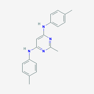 molecular formula C19H20N4 B258283 N-(4-methylphenyl)-N-[2-methyl-6-(4-toluidino)-4-pyrimidinyl]amine 