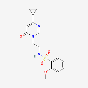 molecular formula C16H19N3O4S B2582830 N-(2-(4-cyclopropyl-6-oxopyrimidin-1(6H)-yl)ethyl)-2-methoxybenzenesulfonamide CAS No. 2034395-58-7