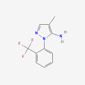 molecular formula C11H10F3N3 B2582836 4-Methyl-1-[2-(trifluoromethyl)phenyl]-1H-pyrazol-5-amine CAS No. 1349988-70-0