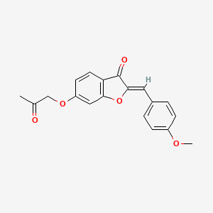 molecular formula C19H16O5 B2582837 (Z)-2-(4-methoxybenzylidene)-6-(2-oxopropoxy)benzofuran-3(2H)-one CAS No. 859660-91-6