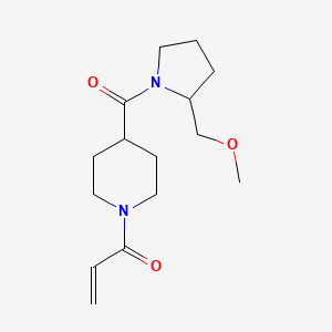 molecular formula C15H24N2O3 B2582843 1-[4-[2-(Methoxymethyl)pyrrolidine-1-carbonyl]piperidin-1-yl]prop-2-en-1-one CAS No. 2361728-10-9