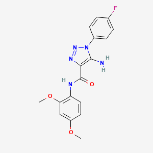 molecular formula C17H16FN5O3 B2582851 5-amino-N-(2,4-dimethoxyphenyl)-1-(4-fluorophenyl)-1H-1,2,3-triazole-4-carboxamide CAS No. 951903-31-4