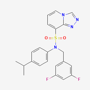 molecular formula C22H20F2N4O2S B2582854 N-(3,5-difluorobenzyl)-N-(4-isopropylphenyl)[1,2,4]triazolo[4,3-a]pyridine-8-sulfonamide CAS No. 1251570-89-4