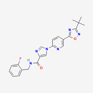 1-[5-(3-tert-butyl-1,2,4-oxadiazol-5-yl)pyridin-2-yl]-N-[(2-fluorophenyl)methyl]-1H-imidazole-4-carboxamide