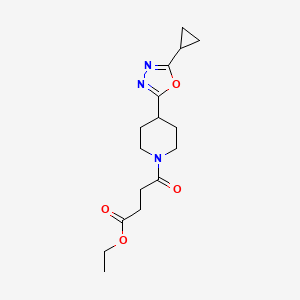 Ethyl 4-(4-(5-cyclopropyl-1,3,4-oxadiazol-2-yl)piperidin-1-yl)-4-oxobutanoate