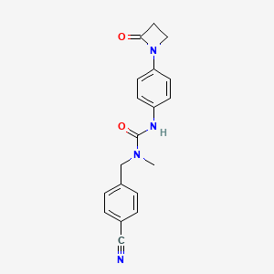 molecular formula C19H18N4O2 B2582867 3-[(4-Cyanophenyl)methyl]-3-methyl-1-[4-(2-oxoazetidin-1-yl)phenyl]urea CAS No. 1808572-86-2