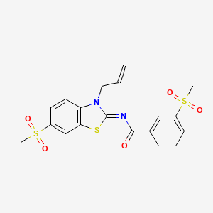 molecular formula C19H18N2O5S3 B2582869 (Z)-N-(3-allyl-6-(methylsulfonyl)benzo[d]thiazol-2(3H)-ylidene)-3-(methylsulfonyl)benzamide CAS No. 896332-13-1