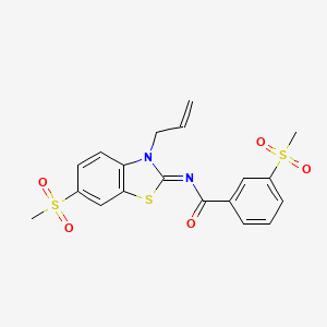 molecular formula C19H18N2O5S3 B2582869 (Z)-N-(3-烯丙基-6-(甲基磺酰基)苯并[d]噻唑-2(3H)-亚烷基)-3-(甲基磺酰基)苯甲酰胺 CAS No. 896332-13-1