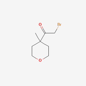 molecular formula C8H13BrO2 B2582870 BrCC(=O)C1(CCOCC1)C CAS No. 1523412-39-6