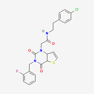 molecular formula C23H19ClFN3O3S B2582875 N-[2-(4-chlorophenyl)ethyl]-2-{3-[(2-fluorophenyl)methyl]-2,4-dioxo-1H,2H,3H,4H-thieno[3,2-d]pyrimidin-1-yl}acetamide CAS No. 1261005-44-0
