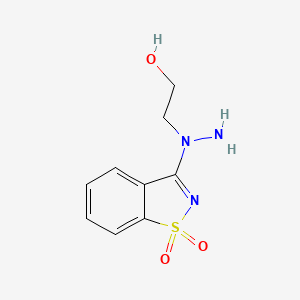 molecular formula C9H11N3O3S B2582876 2-[1-(1,1-Dioxido-1,2-benzisothiazol-3-YL)hydrazino]ethanol CAS No. 312500-56-4