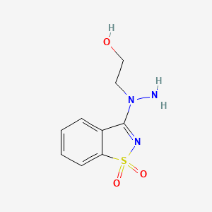 molecular formula C9H11N3O3S B2582876 2-[1-(1,1-二氧化-1,2-苯并异噻唑-3-基)肼基]乙醇 CAS No. 312500-56-4