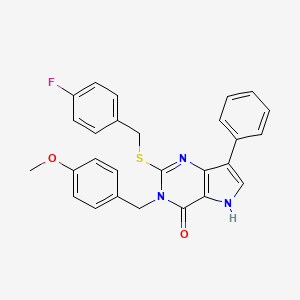 2-((4-fluorobenzyl)thio)-3-(4-methoxybenzyl)-7-phenyl-3H-pyrrolo[3,2-d]pyrimidin-4(5H)-one