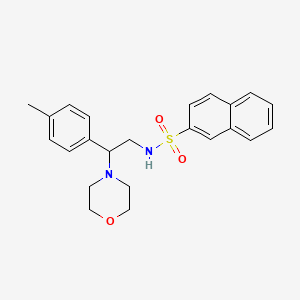 molecular formula C23H26N2O3S B2582890 N-(2-morpholino-2-(p-tolyl)ethyl)naphthalene-2-sulfonamide CAS No. 899747-88-7