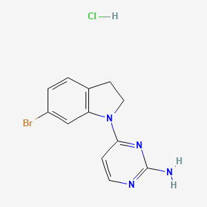 molecular formula C12H12BrClN4 B2582893 4-(6-Bromoindolin-1-YL)pyrimidin-2-amine hcl CAS No. 1202765-50-1; 2102410-43-3