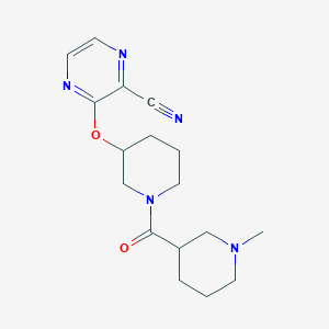 molecular formula C17H23N5O2 B2582900 3-((1-(1-甲基哌啶-3-羰基)哌啶-3-基)氧基)吡嗪-2-腈 CAS No. 2034485-34-0