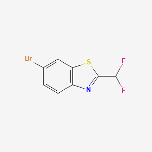 molecular formula C8H4BrF2NS B2582904 6-Bromo-2-(difluoromethyl)-1,3-benzothiazole CAS No. 1644664-05-0