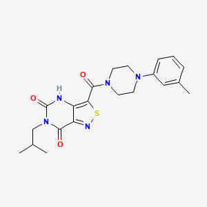 molecular formula C21H25N5O3S B2582908 6-isobutyl-3-(4-(m-tolyl)piperazine-1-carbonyl)isothiazolo[4,3-d]pyrimidine-5,7(4H,6H)-dione CAS No. 1251630-31-5