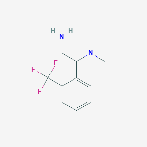 molecular formula C11H15F3N2 B2582909 2-氨基-1-[2-(三氟甲基)苯基]乙基二甲胺 CAS No. 933684-53-8