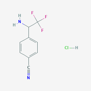 molecular formula C9H8ClF3N2 B2582913 4-(1-氨基-2,2,2-三氟乙基)苯甲腈盐酸盐 CAS No. 2375268-83-8