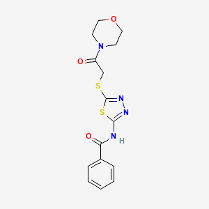 molecular formula C15H16N4O3S2 B2582914 N-(5-((2-morpholino-2-oxoethyl)thio)-1,3,4-thiadiazol-2-yl)benzamide CAS No. 392299-42-2