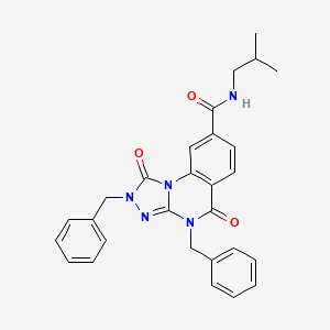 molecular formula C28H27N5O3 B2582919 2,4-二苄基-N-异丁基-1,5-二氧代-1,2,4,5-四氢[1,2,4]三唑并[4,3-a]喹唑啉-8-甲酰胺 CAS No. 1105227-88-0