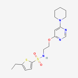 molecular formula C17H24N4O3S2 B2582921 5-乙基-N-(2-((6-(哌啶-1-基)嘧啶-4-基)氧基)乙基)噻吩-2-磺酰胺 CAS No. 1171761-81-1