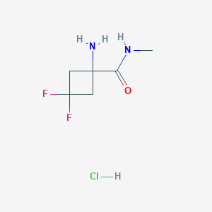 molecular formula C6H11ClF2N2O B2582926 1-amino-3,3-difluoro-N-methyl-cyclobutanecarboxamide hydrochloride CAS No. 2193057-39-3