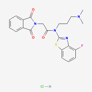 molecular formula C22H22ClFN4O3S B2582929 N-(3-(dimethylamino)propyl)-2-(1,3-dioxoisoindolin-2-yl)-N-(4-fluorobenzo[d]thiazol-2-yl)acetamide hydrochloride CAS No. 1215559-33-3