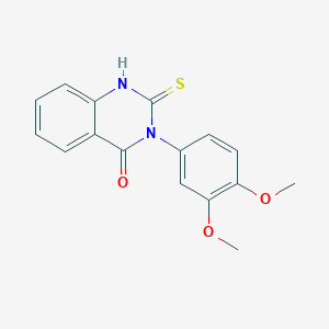 molecular formula C16H14N2O3S B2582930 3-(3,4-dimethoxyphenyl)-2-thioxo-2,3-dihydroquinazolin-4(1H)-one CAS No. 422274-46-2