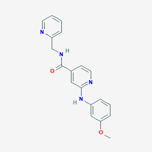 molecular formula C19H18N4O2 B2582932 2-[(3-甲氧基苯基)氨基]-N-[(吡啶-2-基)甲基]吡啶-4-甲酰胺 CAS No. 2034157-27-0