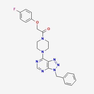 molecular formula C23H22FN7O2 B2582944 1-(4-(3-苄基-3H-[1,2,3]三唑并[4,5-d]嘧啶-7-基)哌嗪-1-基)-2-(4-氟苯氧基)乙酮 CAS No. 920163-33-3