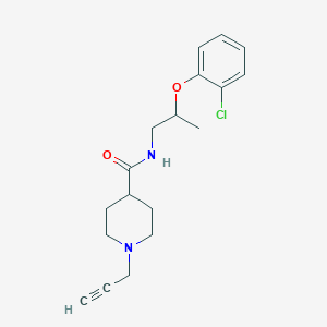 molecular formula C18H23ClN2O2 B2582947 N-[2-(2-氯苯氧基)丙基]-1-丙-2-炔基哌啶-4-甲酰胺 CAS No. 1436144-81-8