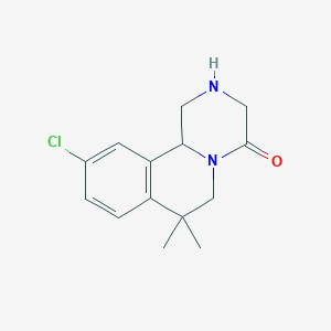 molecular formula C14H17ClN2O B2582954 10-chloro-7,7-dimethyl-1H,2H,3H,4H,6H,7H,11bH-piperazino[2,1-a]isoquinolin-4-one CAS No. 1082922-40-4