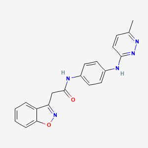 molecular formula C20H17N5O2 B2582965 2-(苯并[d]异恶唑-3-基)-N-(4-((6-甲基哒嗪-3-基)氨基)苯基)乙酰胺 CAS No. 1203211-87-3