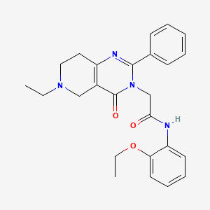 molecular formula C25H28N4O3 B2582966 N-(2-ethoxyphenyl)-2-(6-ethyl-4-oxo-2-phenyl-5,6,7,8-tetrahydropyrido[4,3-d]pyrimidin-3(4H)-yl)acetamide CAS No. 1286721-43-4